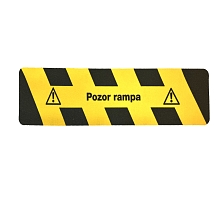 Protiskluzová podlahová značka - Pozor rampa, černá / žlutá